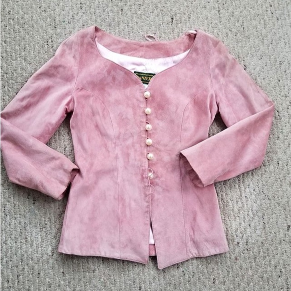 Vintage Pink Suede Jacket xs